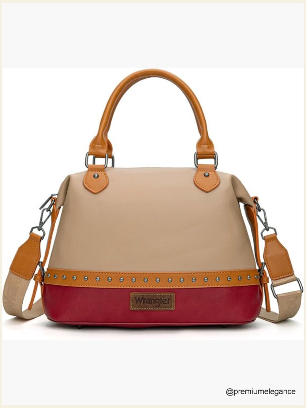 Two-Tone Doctor Bag Top Handle Satchel Purse Barrel Handbag Shoulder Bag